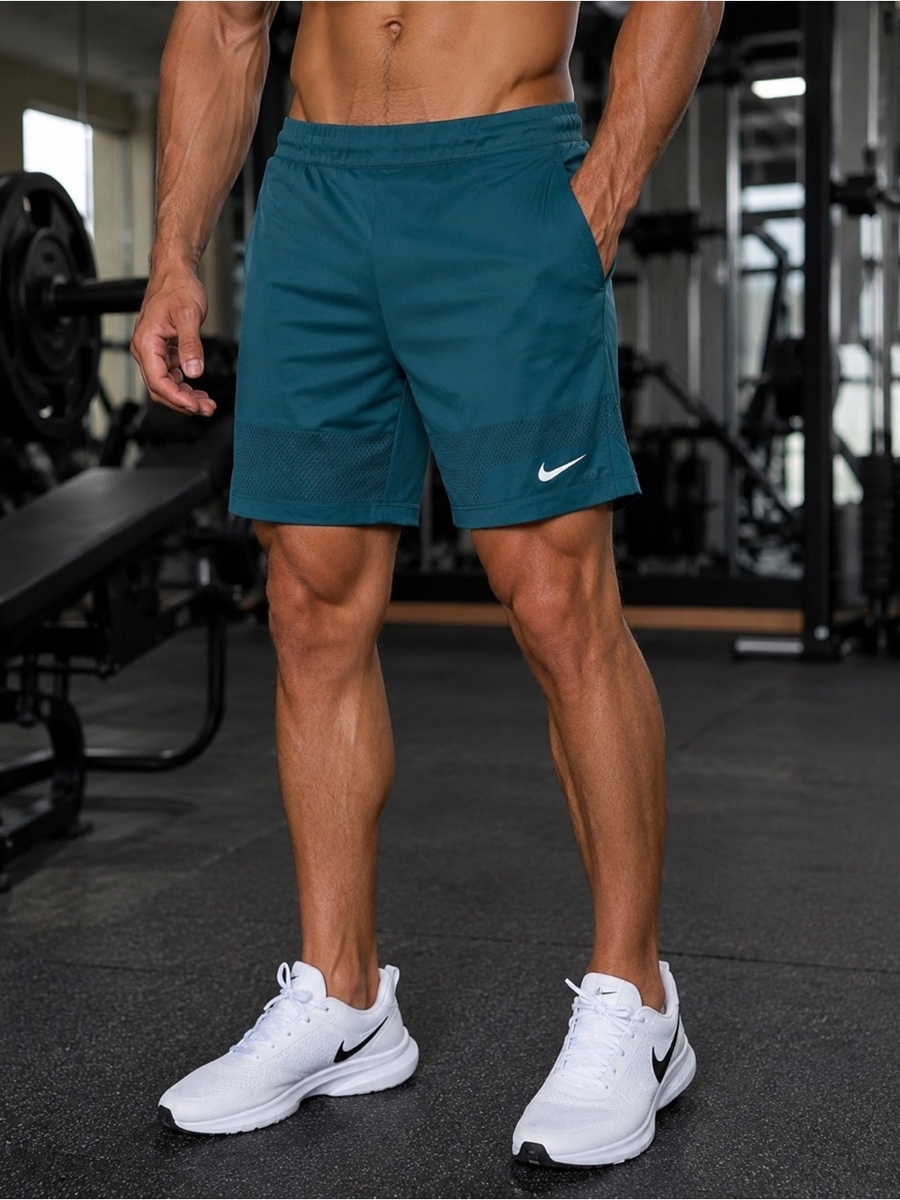 Nike Gladiator Breathe Dri-FIT Teal Athletic Training Shorts Men’s Size Small